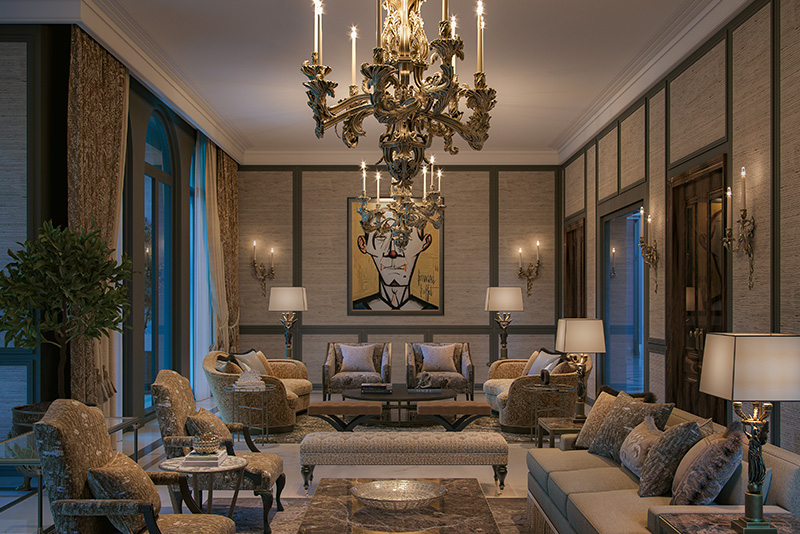 What does the Contemporary Majlis for Dubai's Ultra-Luxury Living Looks Like?