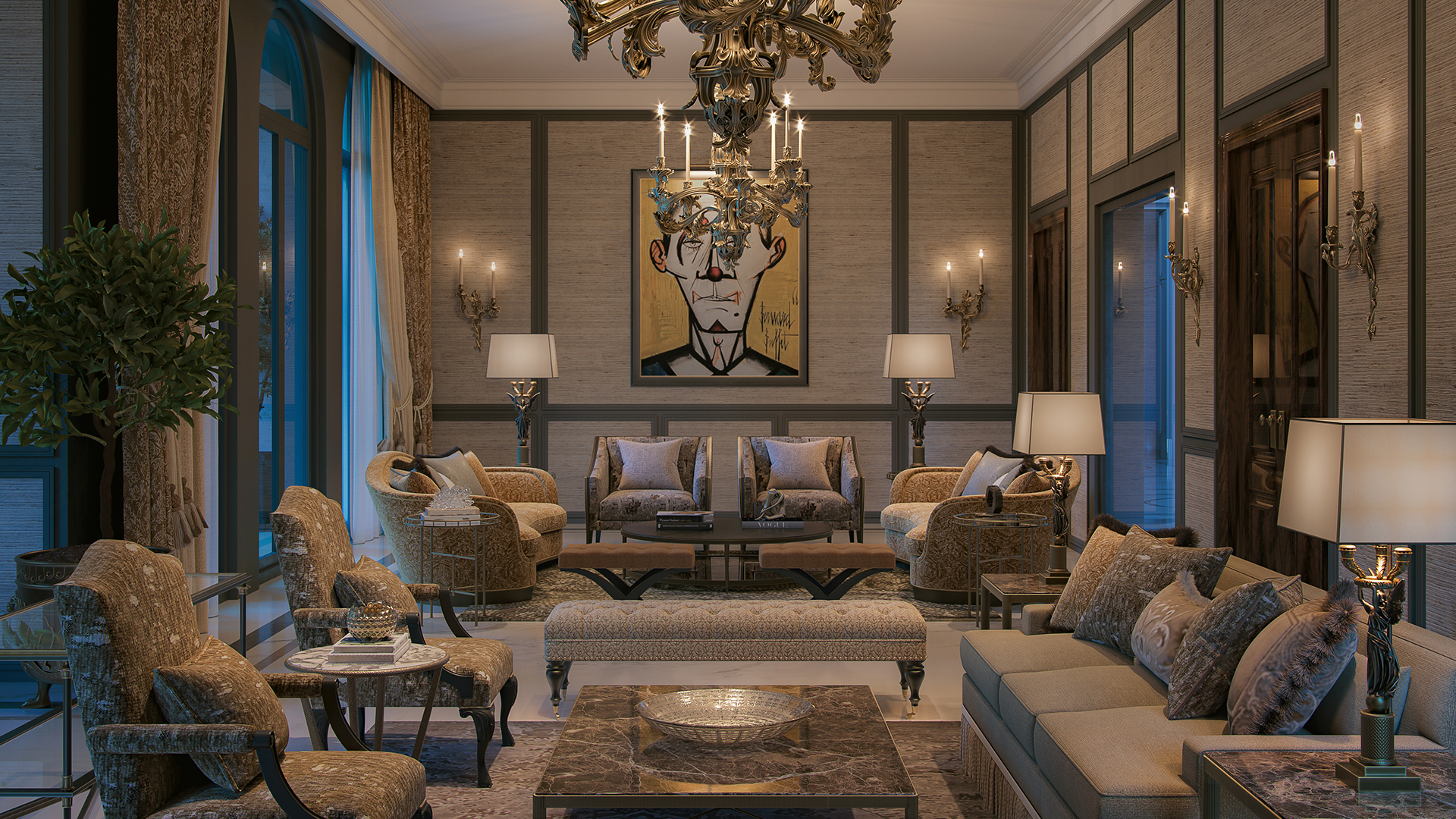 What does the Contemporary Majlis for Dubai's Ultra-Luxury Living Looks Like?