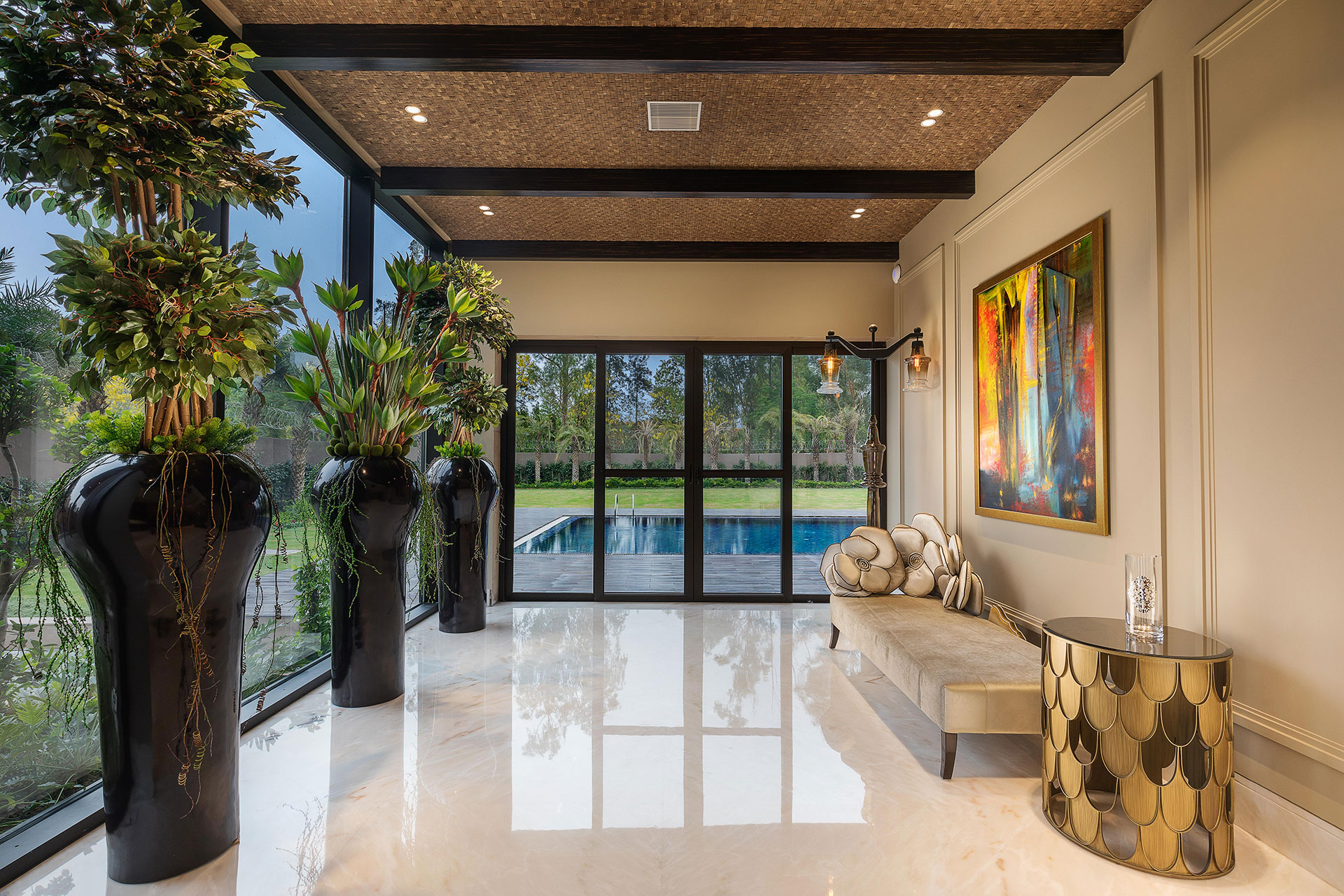 panther house delhi stone facade luxury villa aparna kaushik