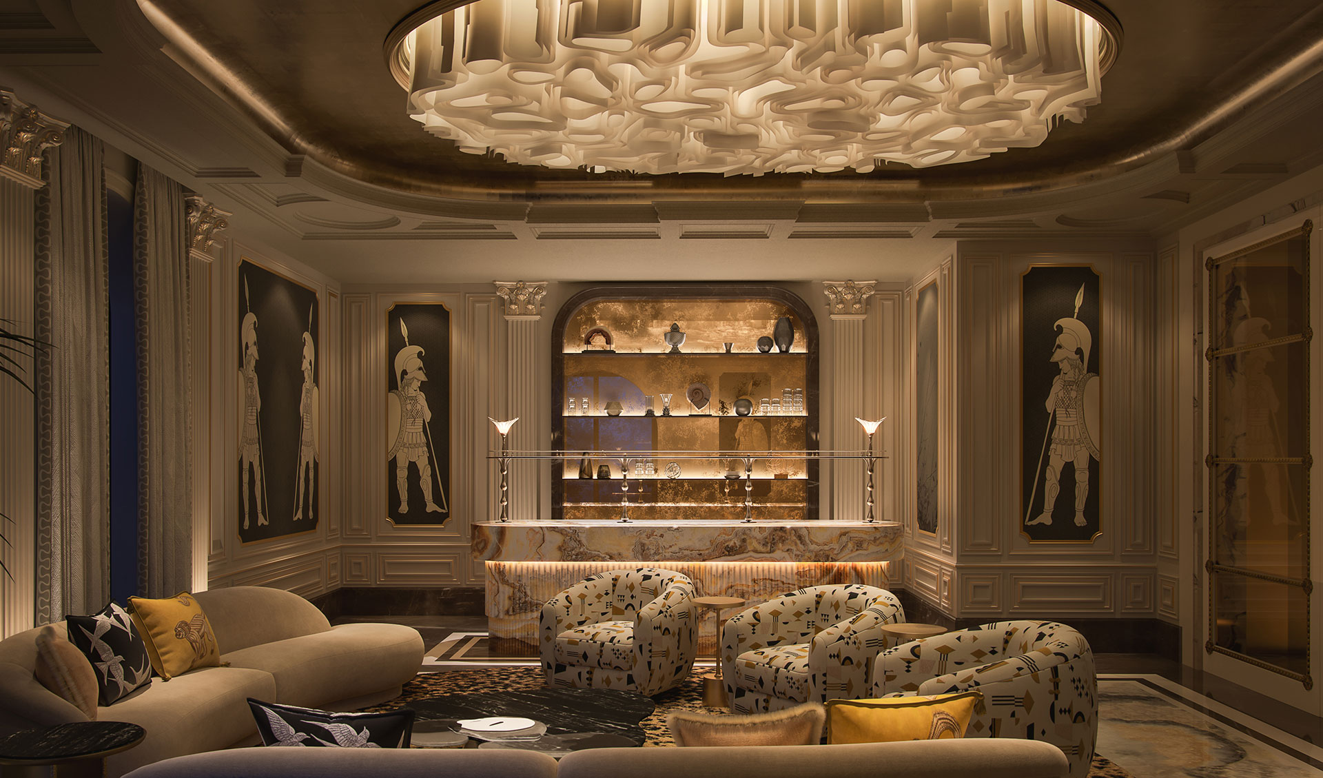 indian stone inlay villa interior ultra luxury craftsmanship aparna kaushik design group