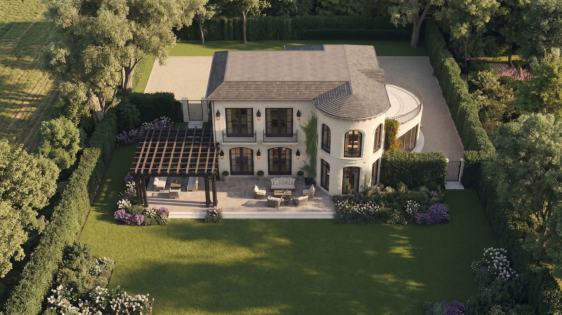 Master-planned villa community in Dubai illustrating the curated developer environment that governs bespoke villa commissions across Palm Jumeirah, Emirates Hills, and Mohammed Bin Rashid City