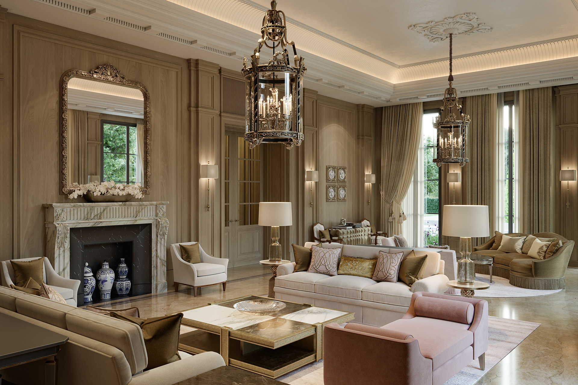 Luxury home where architecture and interior design are coordinated as one residential composition